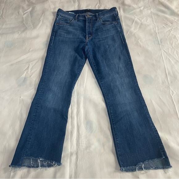 MOTHER- The Insider Crop Step Fray Jeans in Not Rough Enough Dark Wash Size 26 - Picture 2 of 9